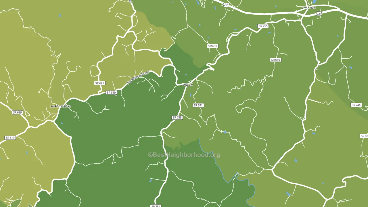 Union, VA block-group voter-turnout map
