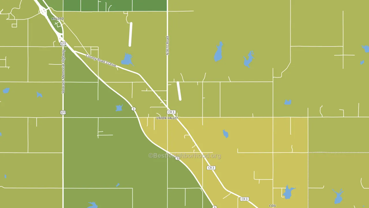 Union Valley, OK block-group voter-turnout map