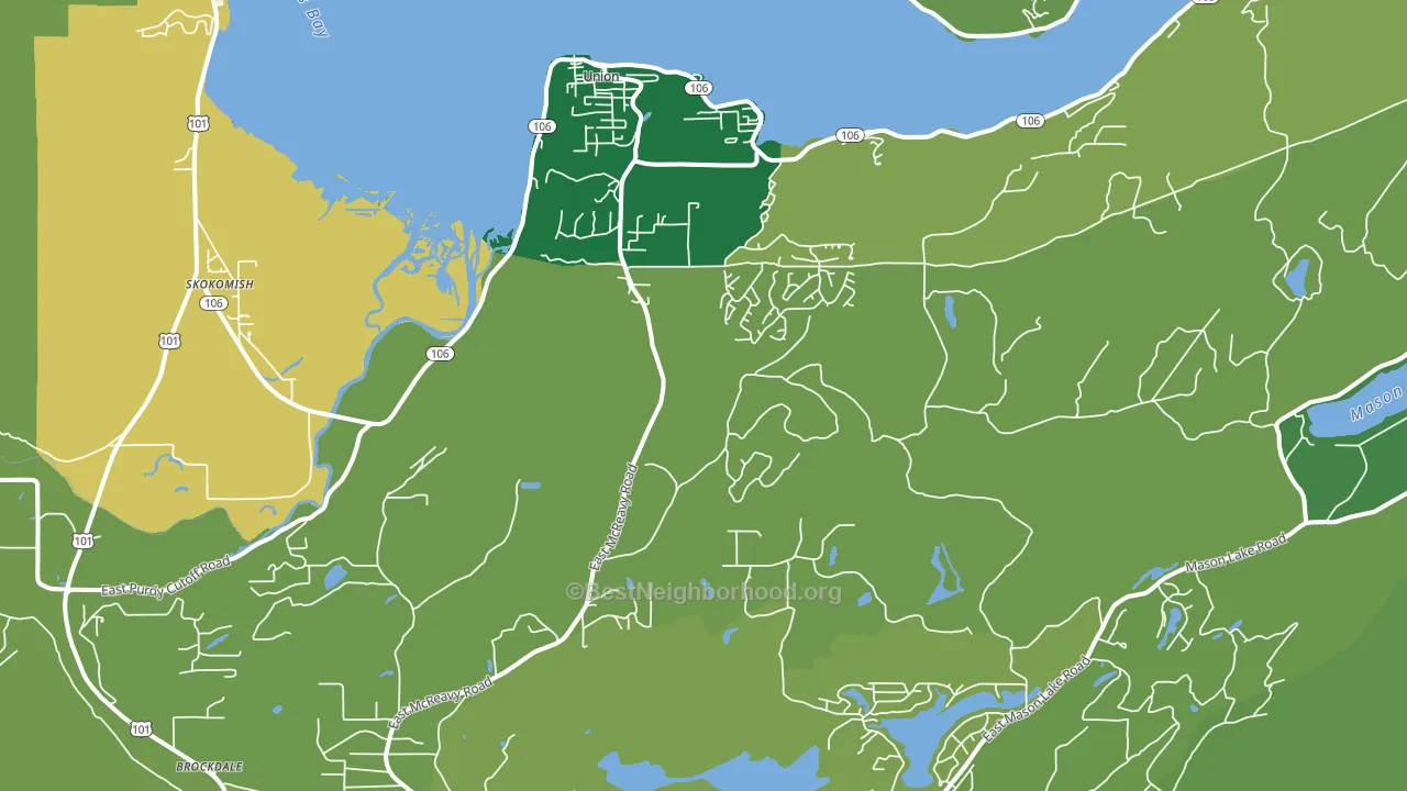 Union, WA block-group voter-turnout map