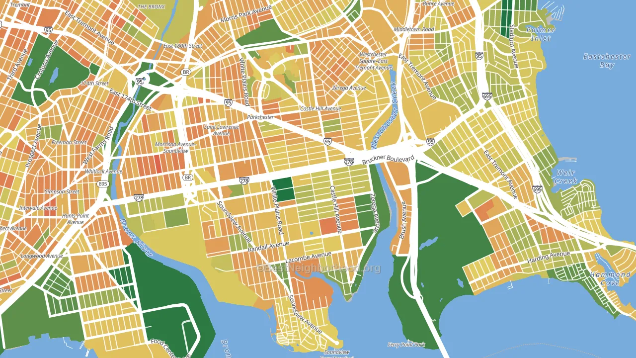 Unionport, Bronx, NY block-group voter-turnout map