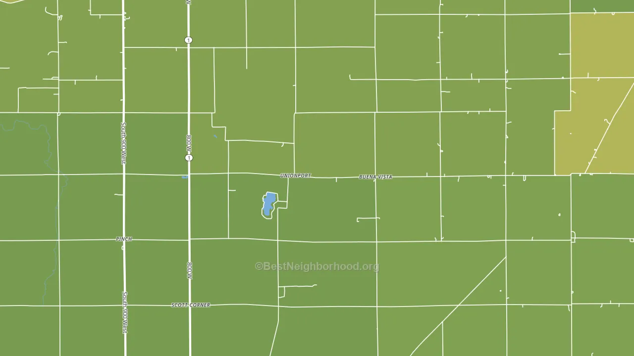 Unionport, IN block-group voter-turnout map