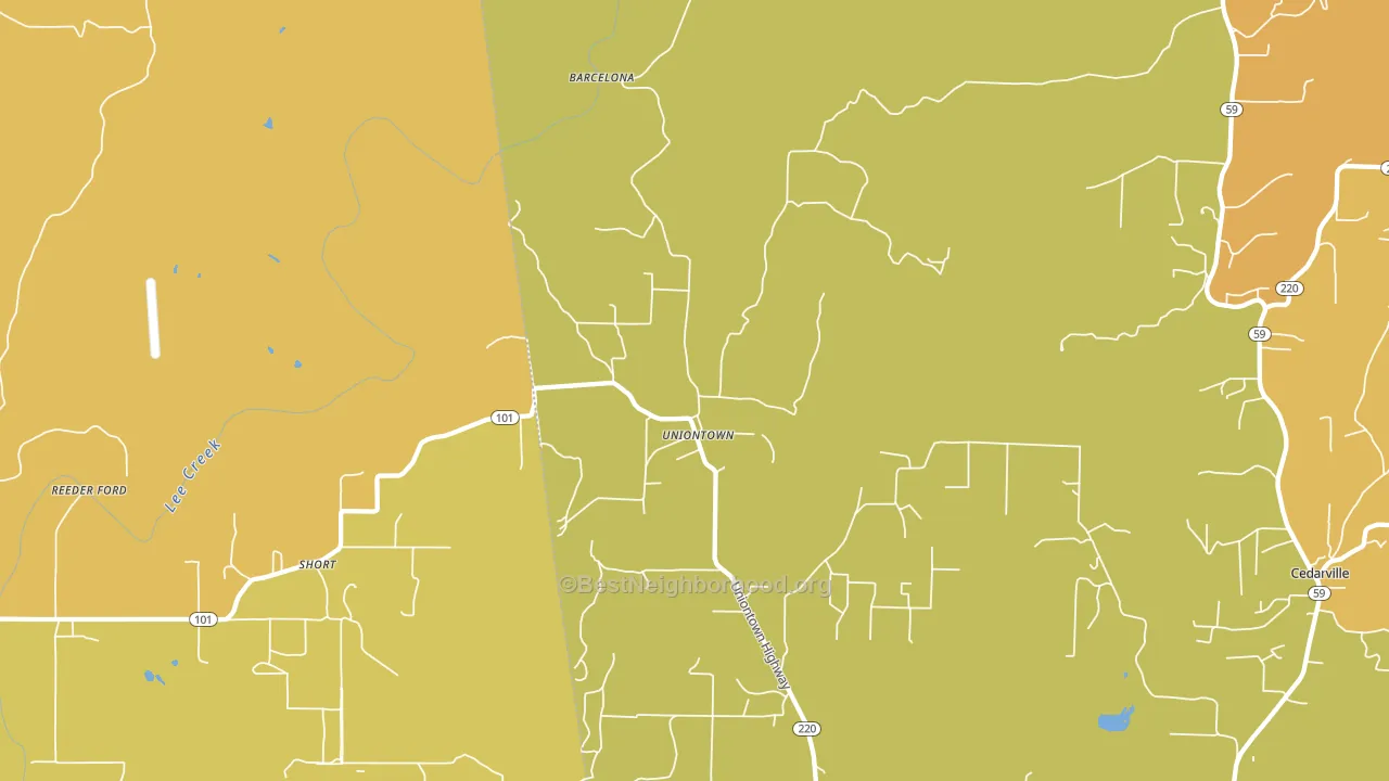 Uniontown, AR block-group voter-turnout map