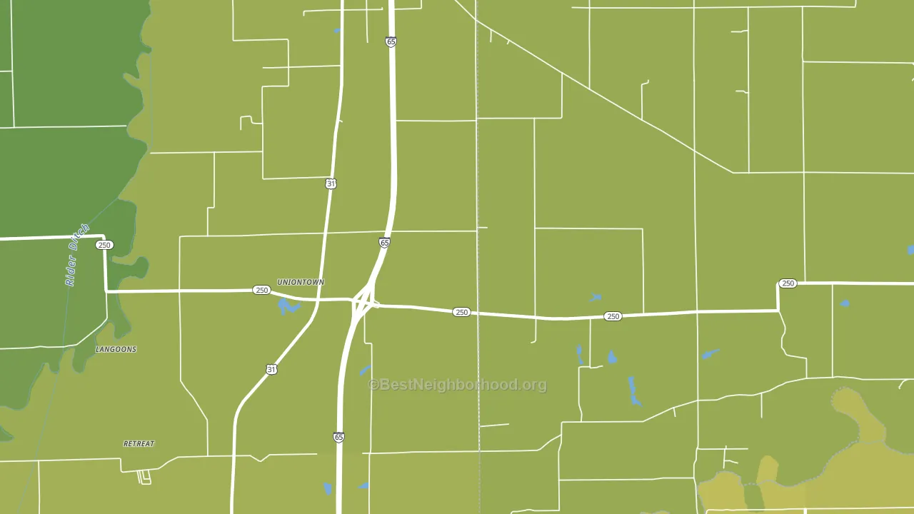 Uniontown, IN block-group voter-turnout map