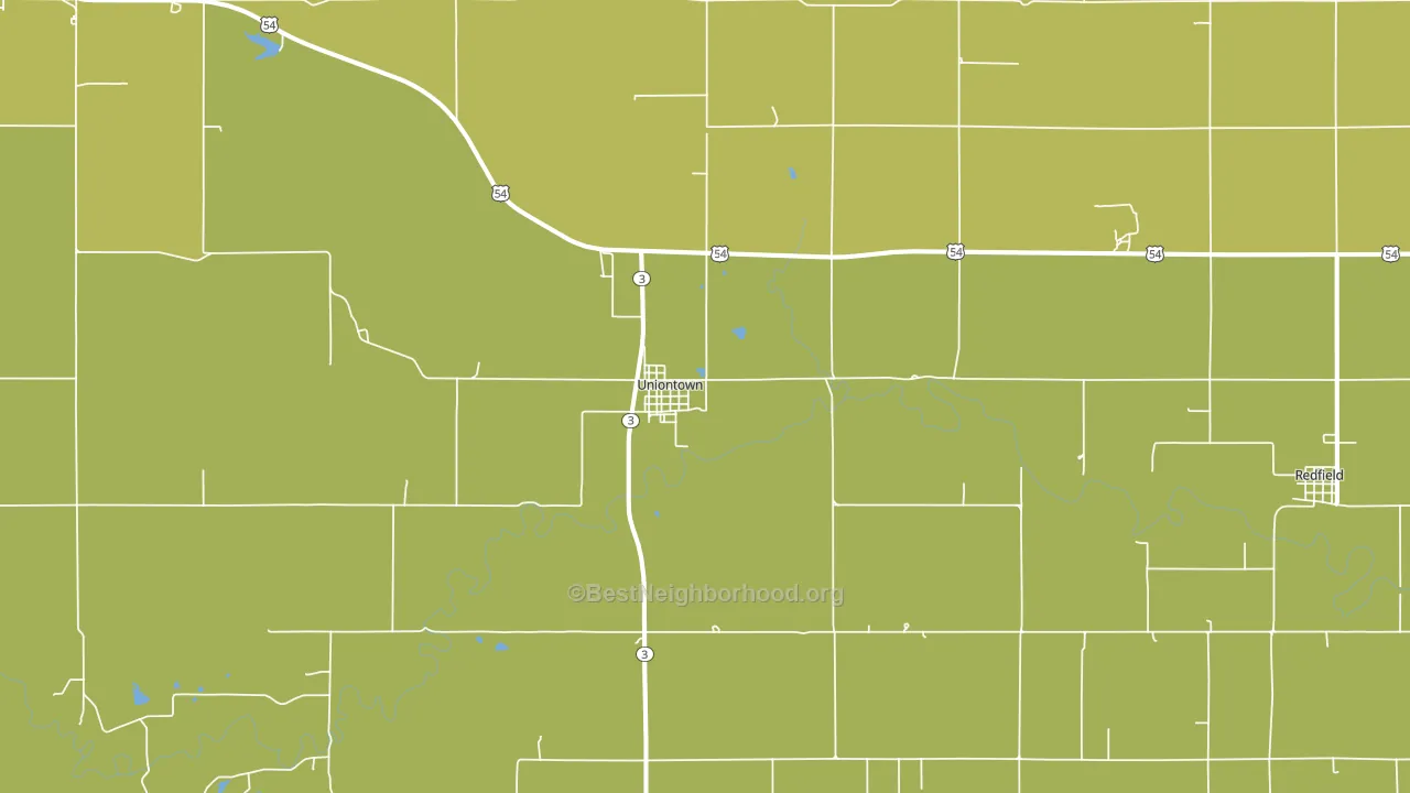 Uniontown, KS block-group voter-turnout map