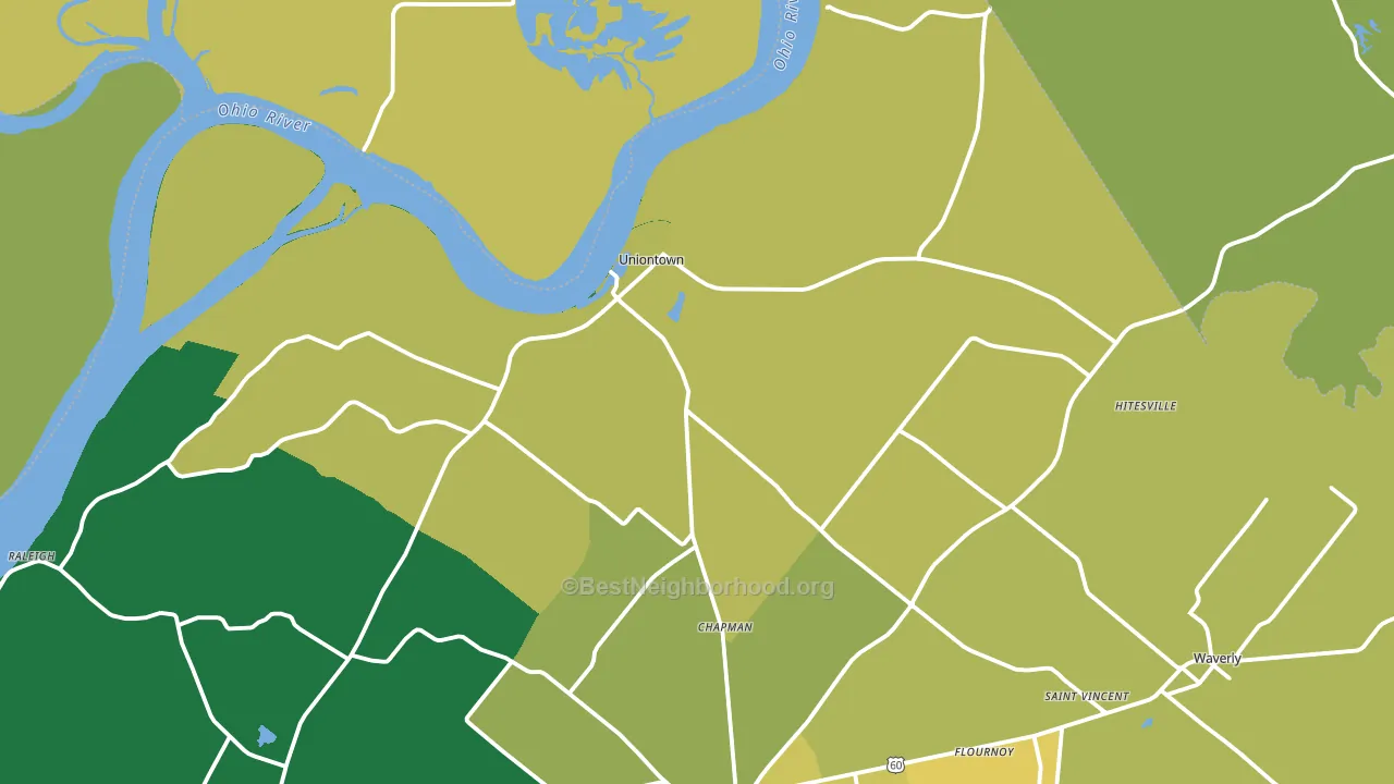 Uniontown, KY block-group voter-turnout map