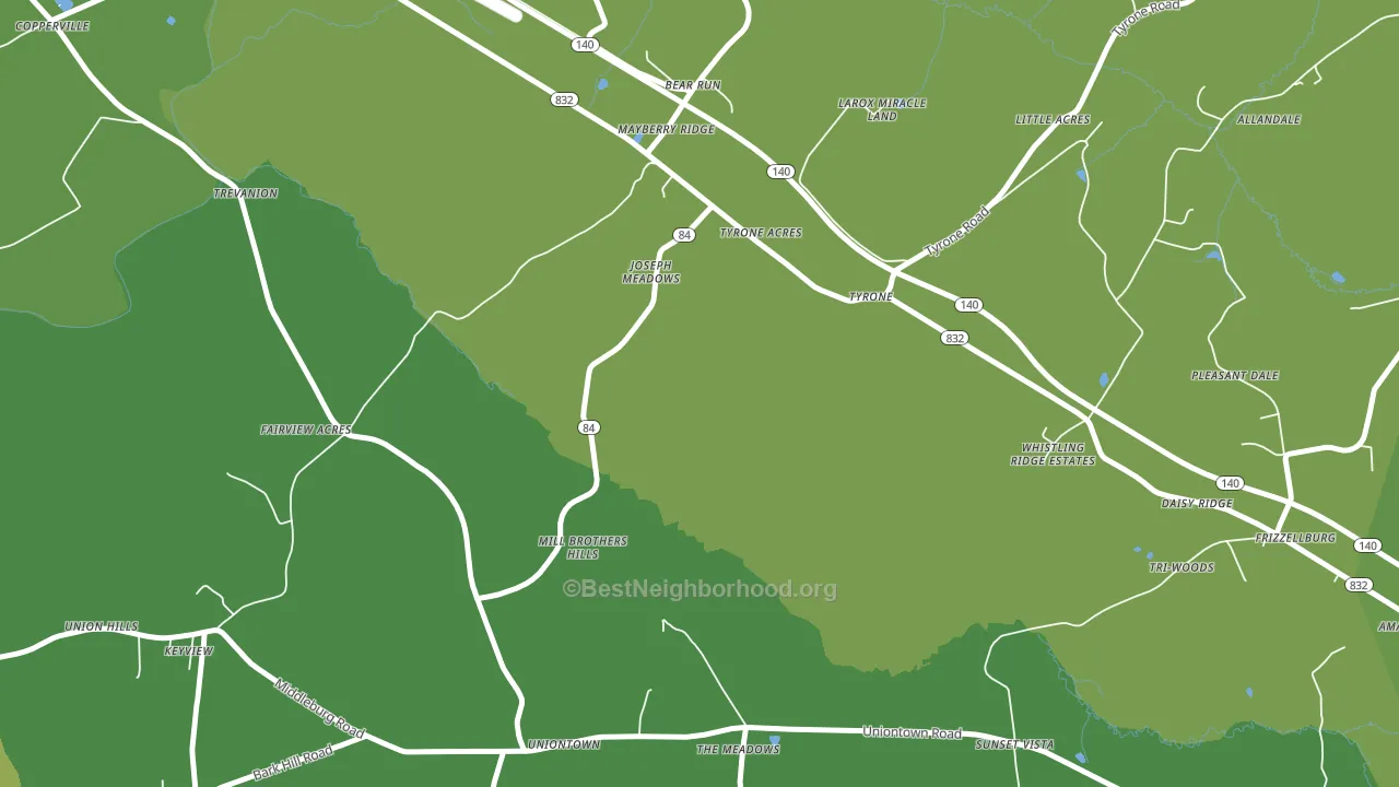 Uniontown, MD block-group voter-turnout map