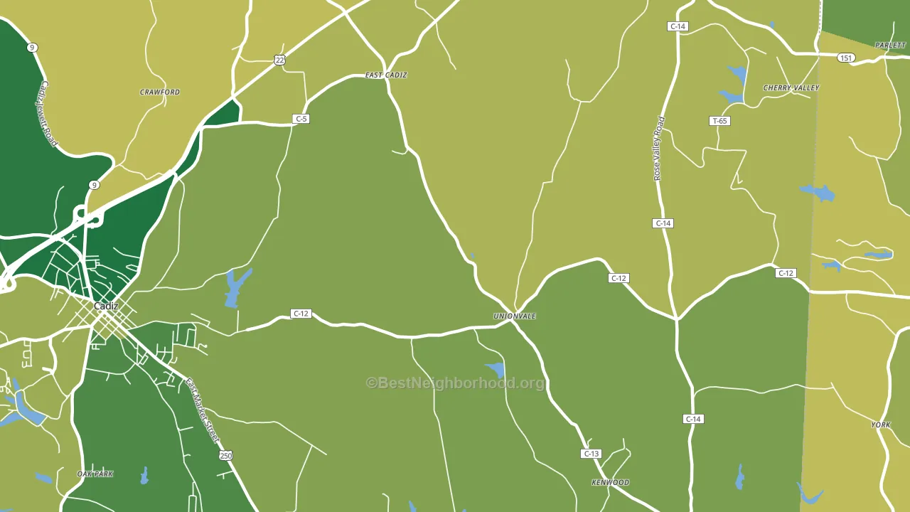 Unionvale, OH block-group voter-turnout map