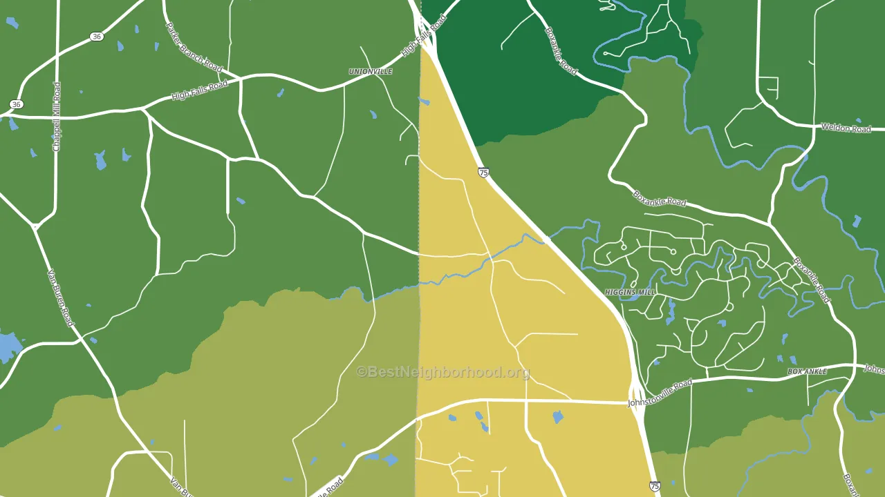 Unionville, GA block-group voter-turnout map
