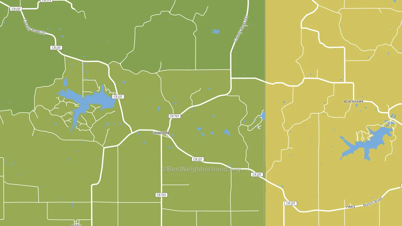 Unionville, IA block-group voter-turnout map