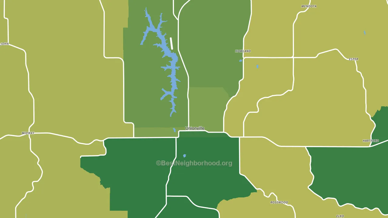 Unionville, MO block-group voter-turnout map