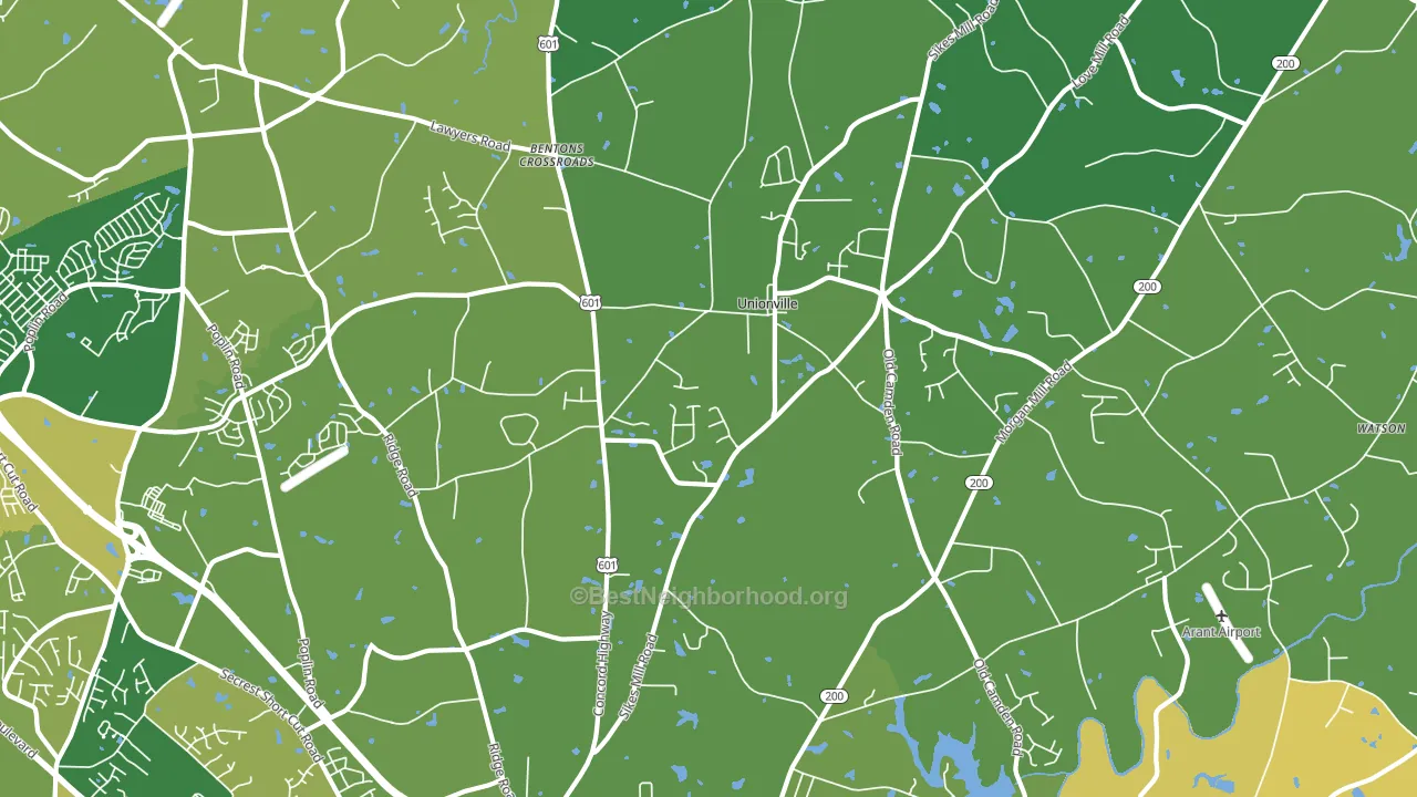 Unionville, NC block-group voter-turnout map