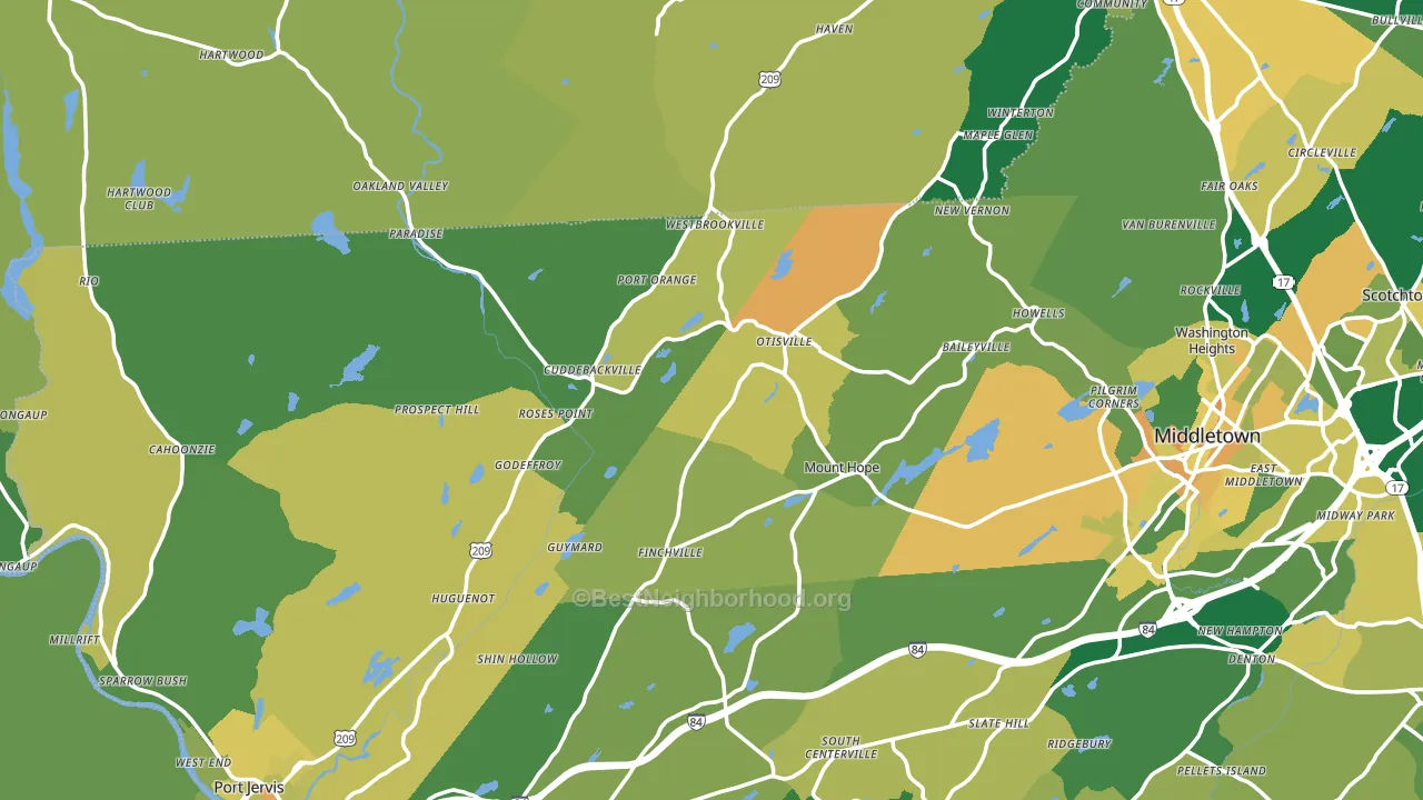 Unionville, NY block-group voter-turnout map