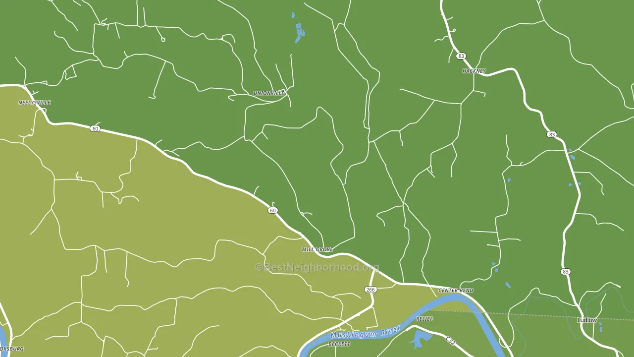 Unionville, OH block-group voter-turnout map