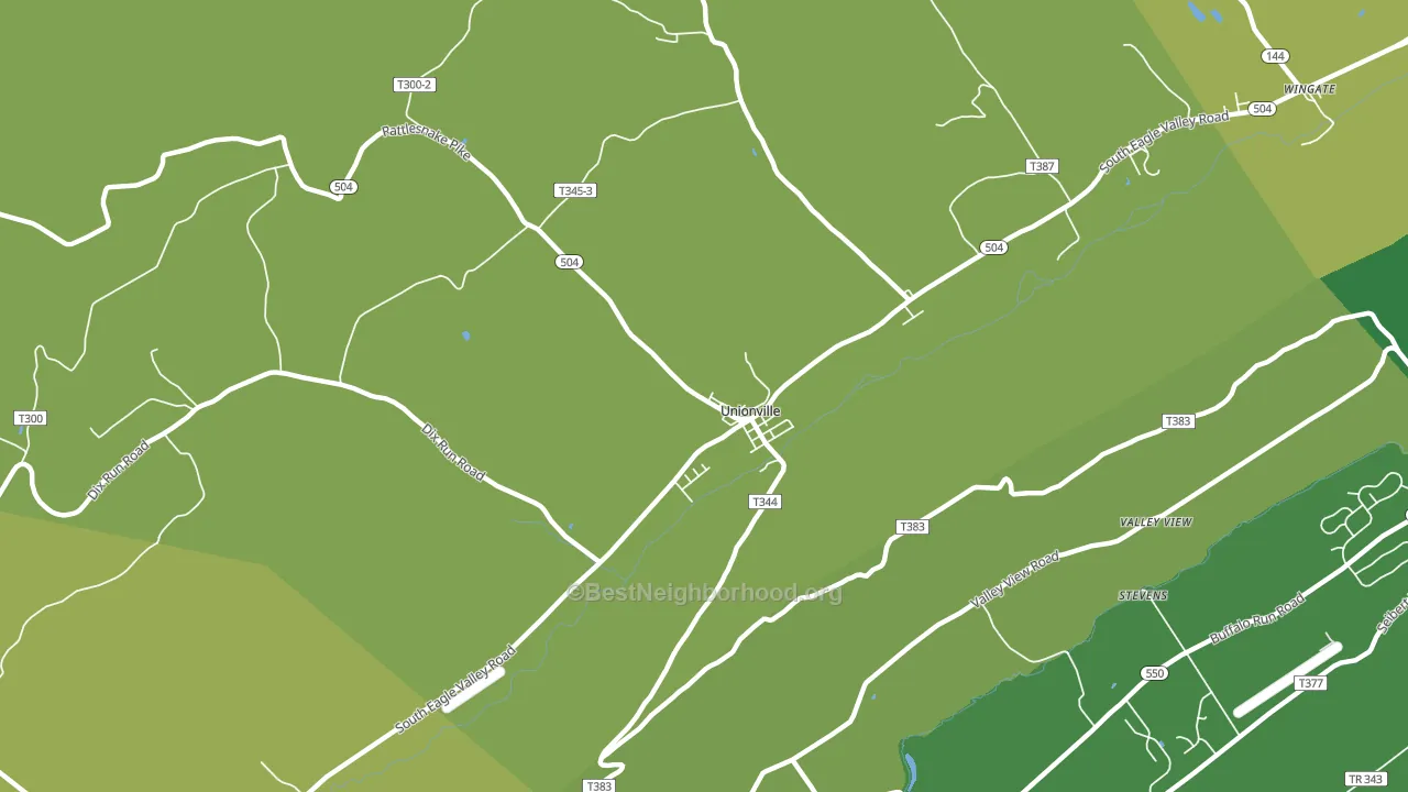 Unionville, PA block-group voter-turnout map