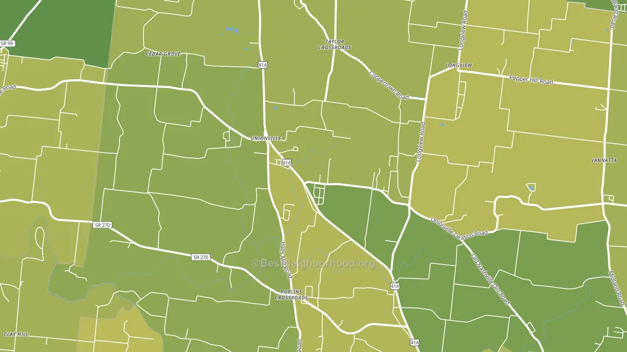 Unionville, TN block-group voter-turnout map