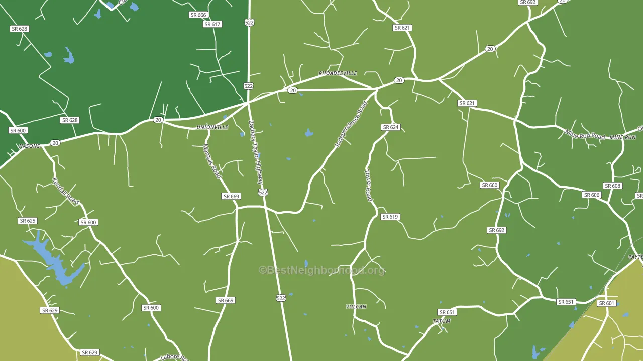 Unionville, VA block-group voter-turnout map