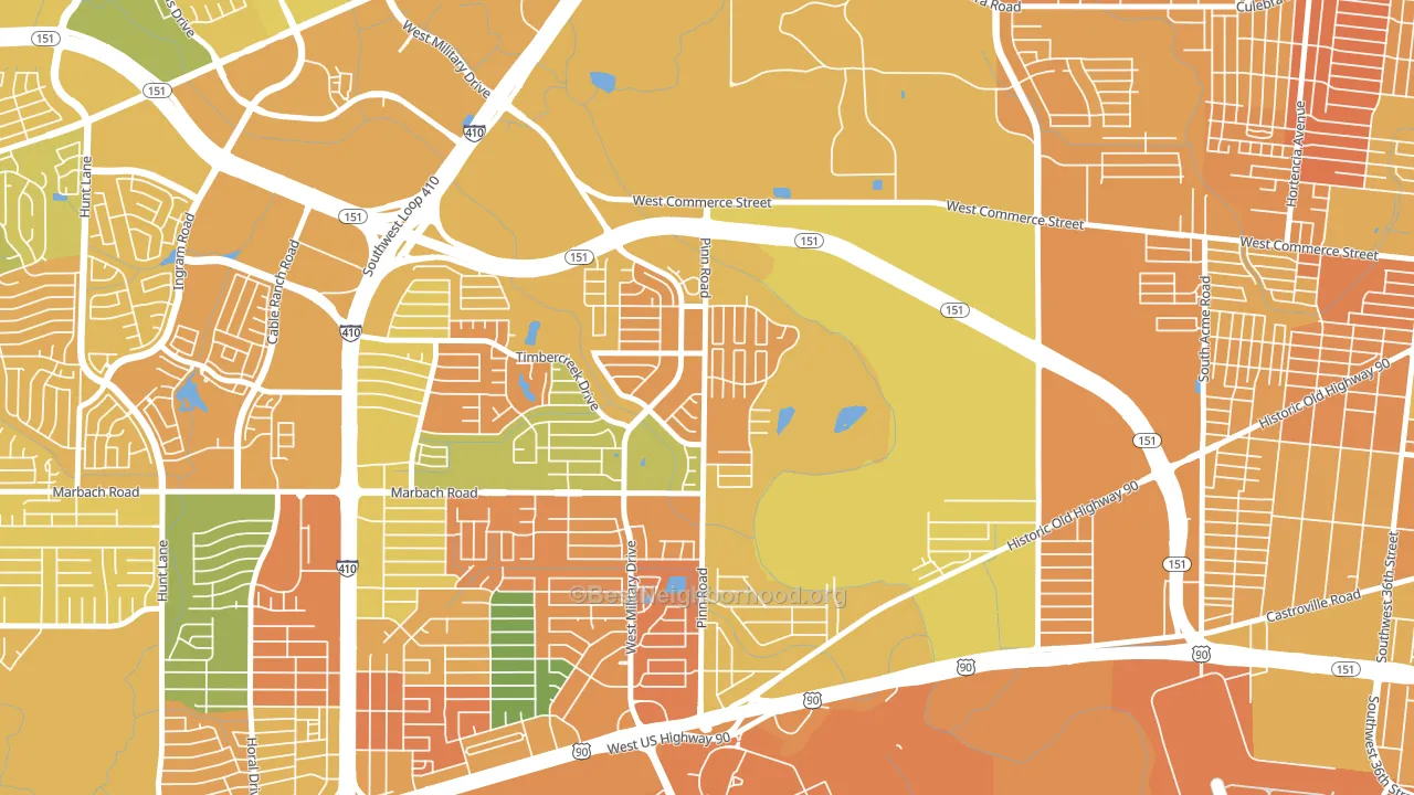 United Westwood, San Antonio, TX block-group voter-turnout map