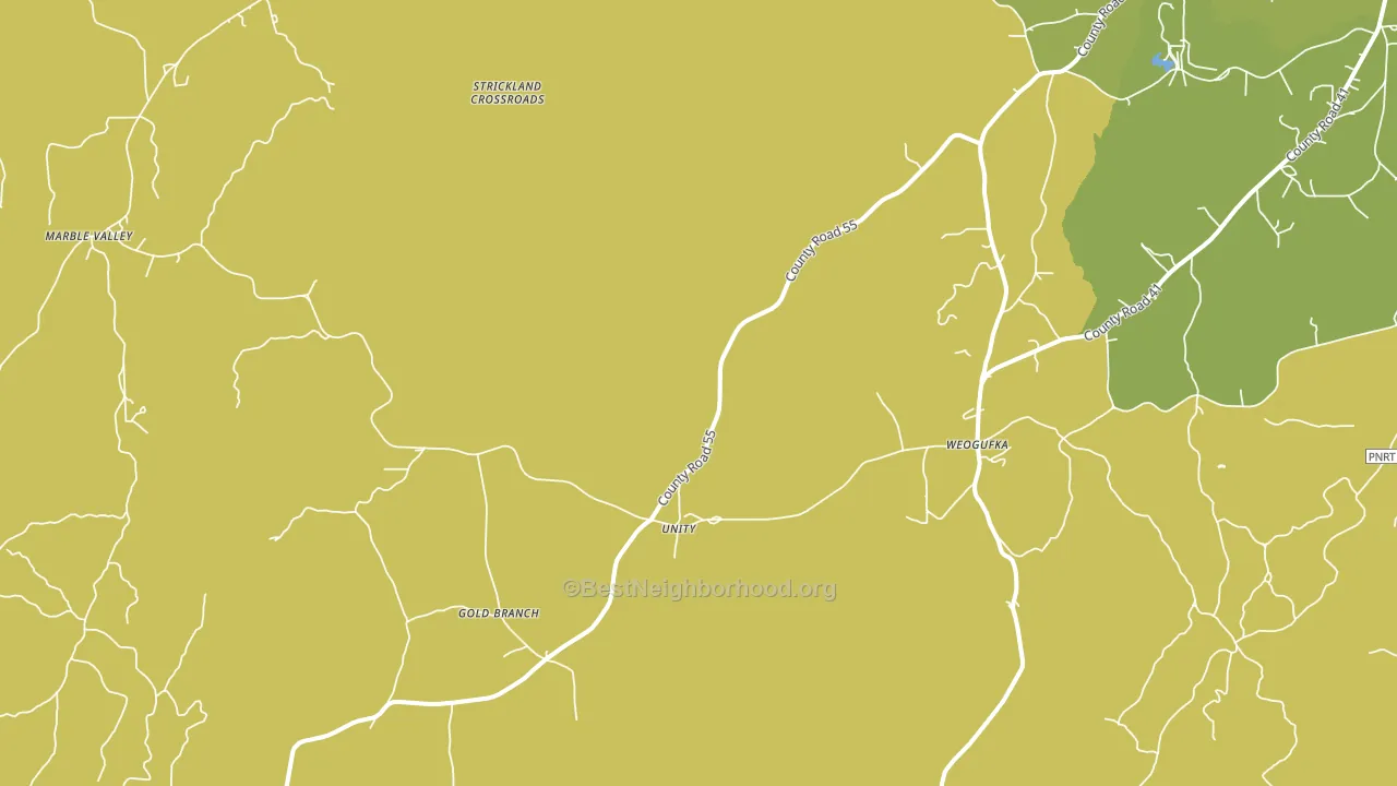 Unity, AL block-group voter-turnout map