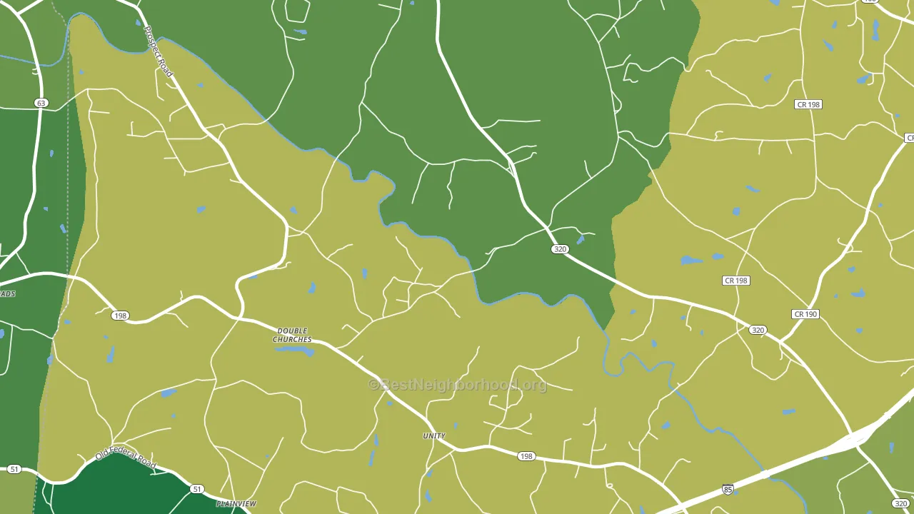 Unity, GA block-group voter-turnout map