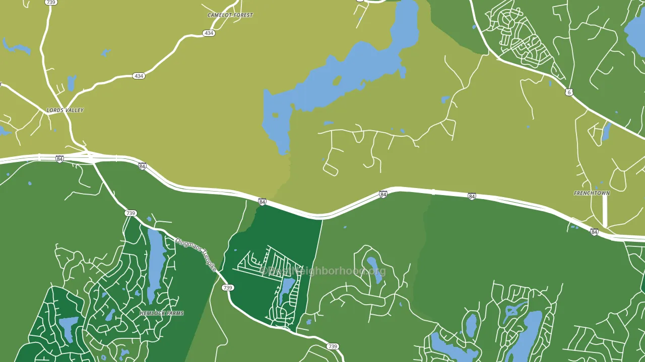 Unity House, PA block-group voter-turnout map