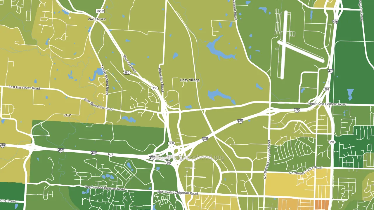 Unity Village, MO block-group voter-turnout map