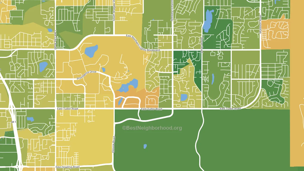 University Area, Anchorage, AK block-group voter-turnout map