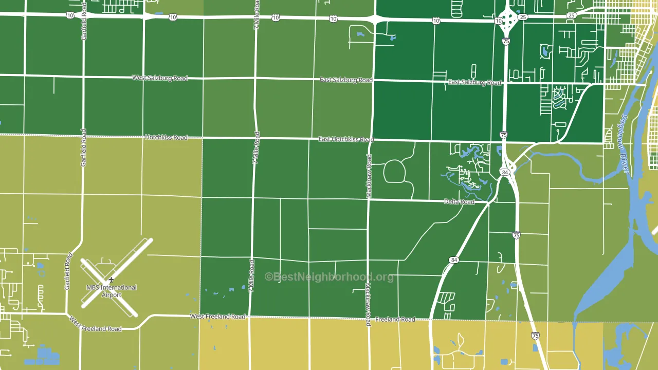 University Center, MI block-group voter-turnout map