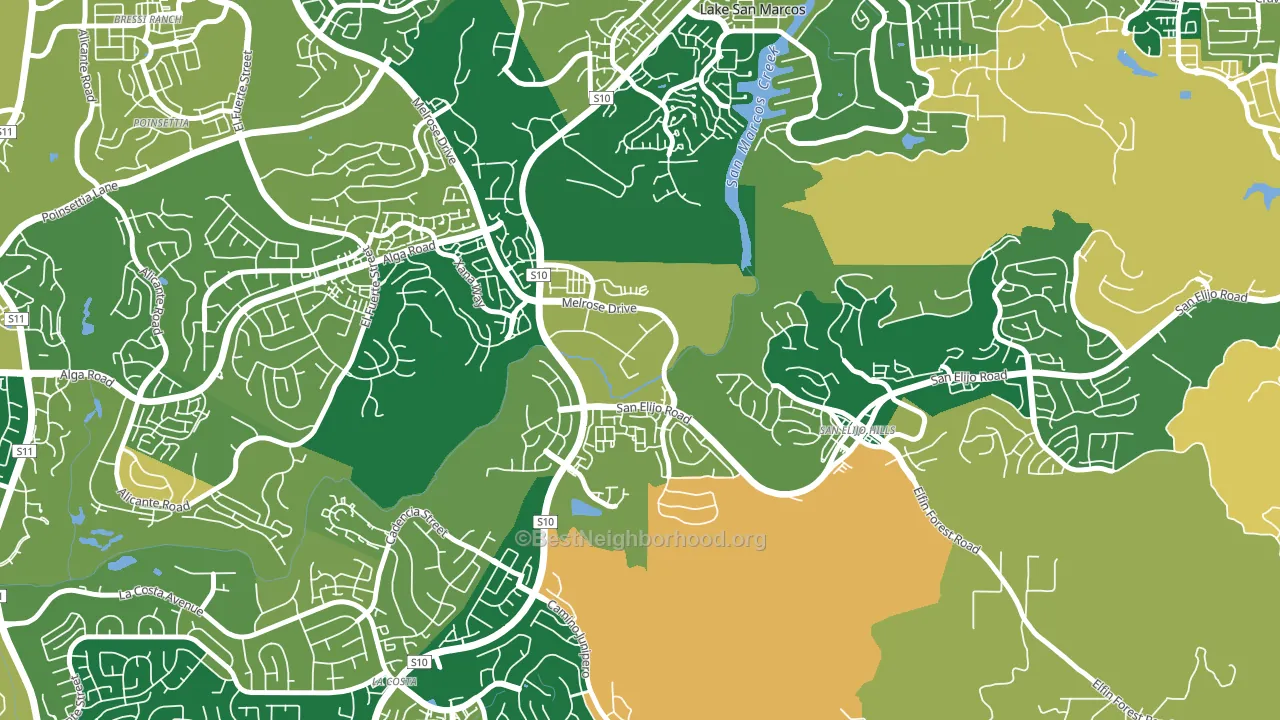 University Commons, San Marcos, CA block-group voter-turnout map