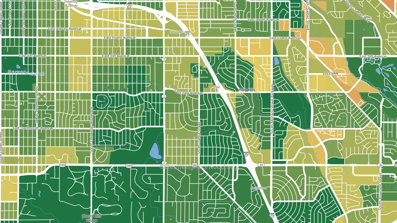 University Hills, Denver, CO block-group voter-turnout map