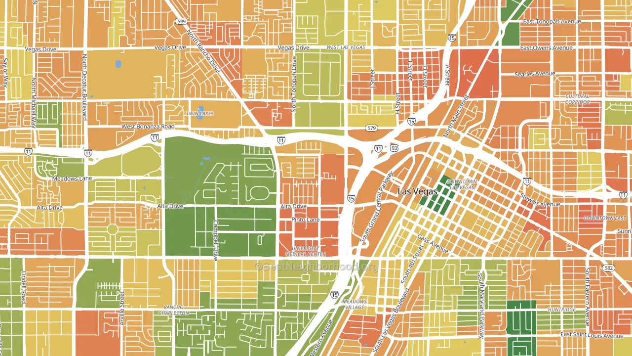 University Medical Center, Las Vegas, NV block-group voter-turnout map