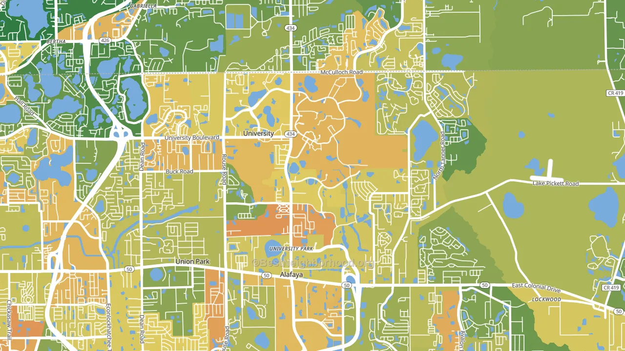 university, Orlando, FL block-group voter-turnout map