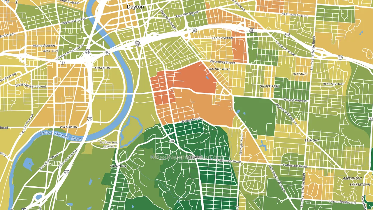 University Park, Dayton, OH block-group voter-turnout map