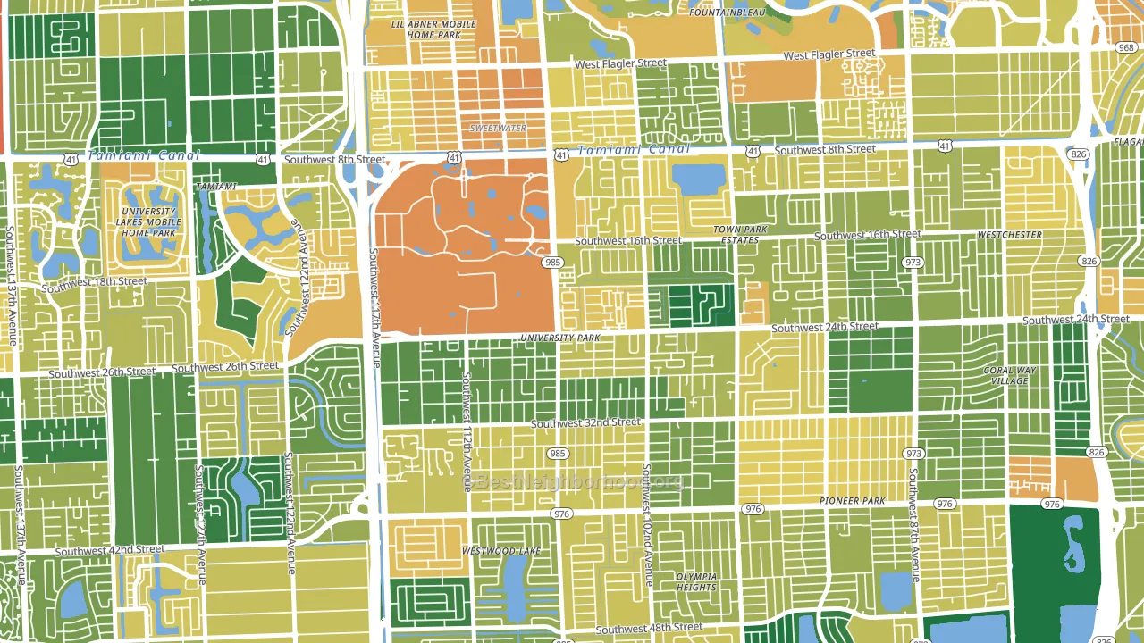 University Park, FL block-group voter-turnout map