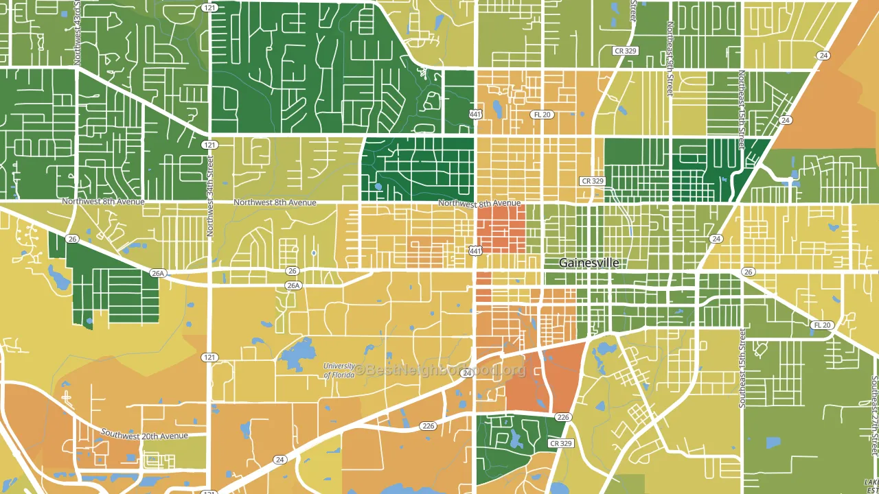 University Park-Gainsville, Gainesville, FL block-group voter-turnout map