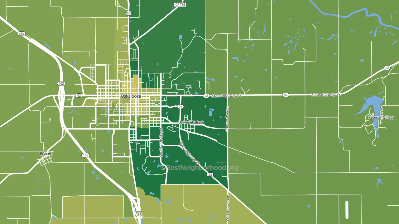 University Park, IA block-group voter-turnout map