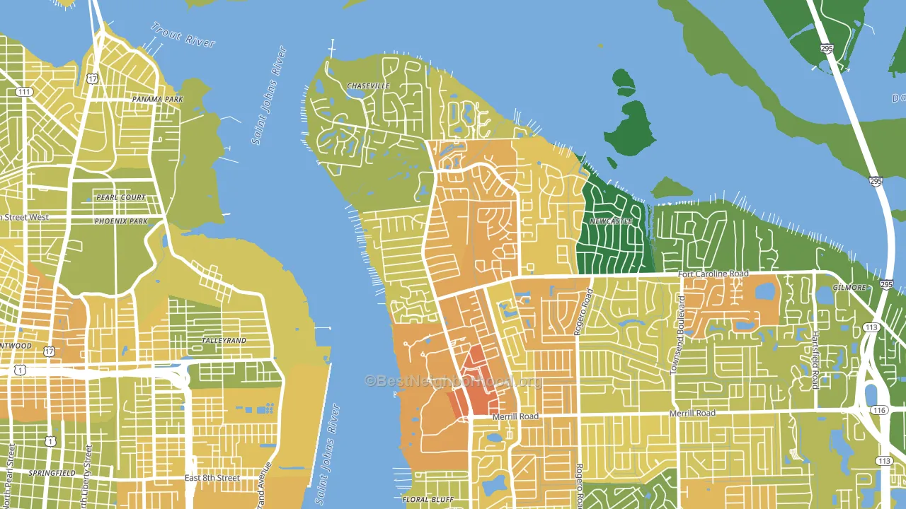 University Park-Jacksonville, Jacksonville, FL block-group voter-turnout map