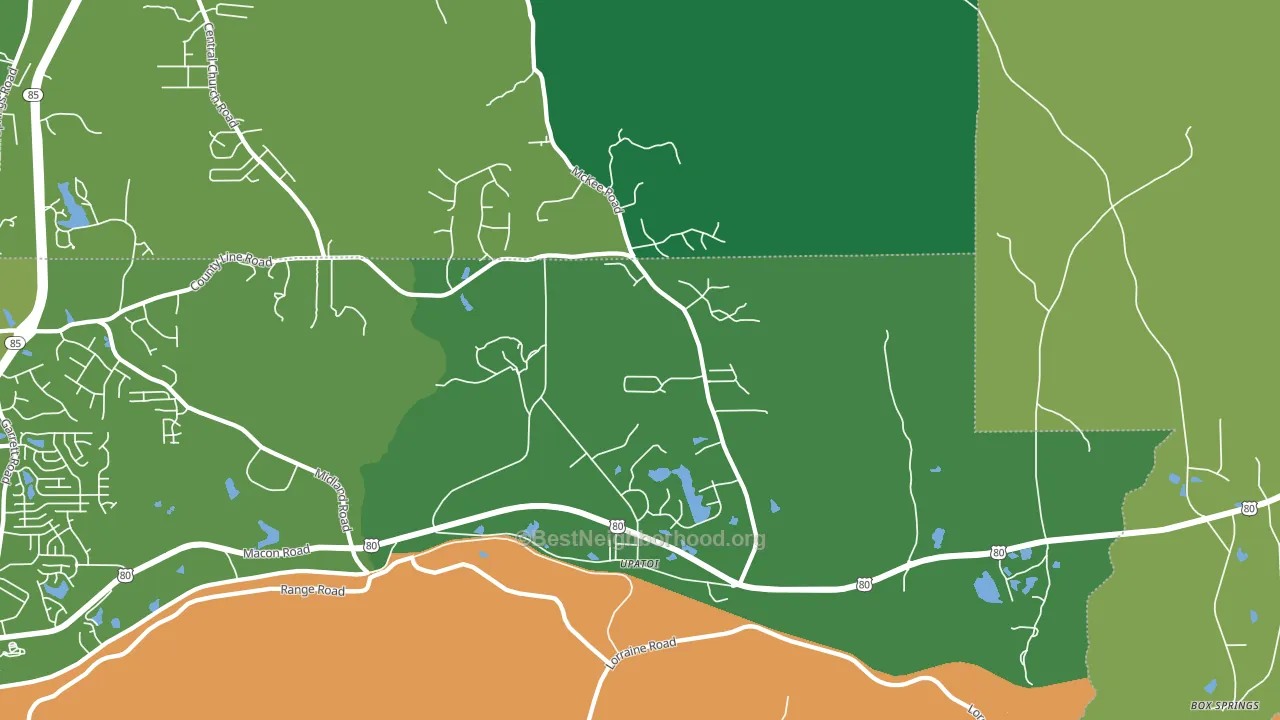 Upatoi, GA block-group voter-turnout map