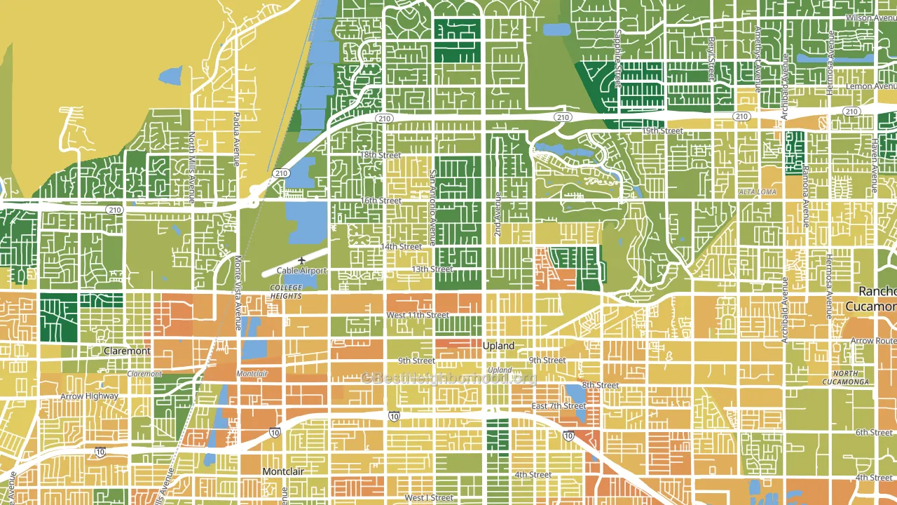 Upland, CA block-group voter-turnout map