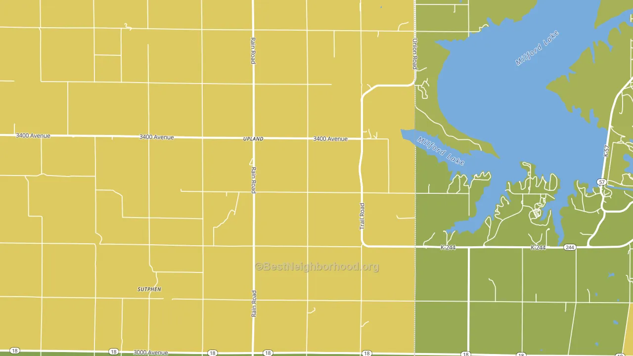 Upland, KS block-group voter-turnout map