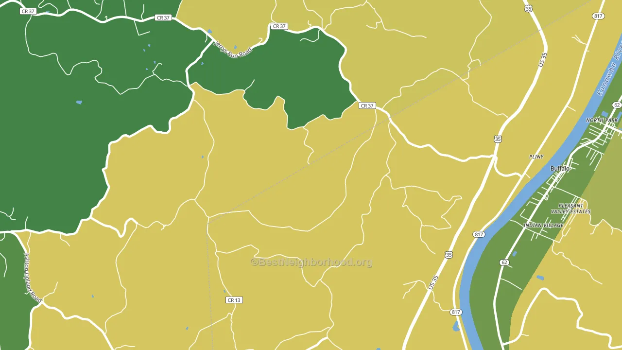 Upland, WV block-group voter-turnout map