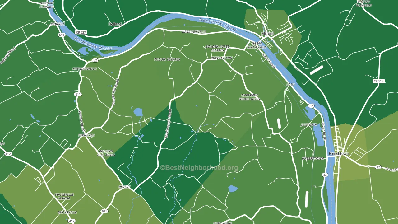 Upper Black Eddy, PA block-group voter-turnout map