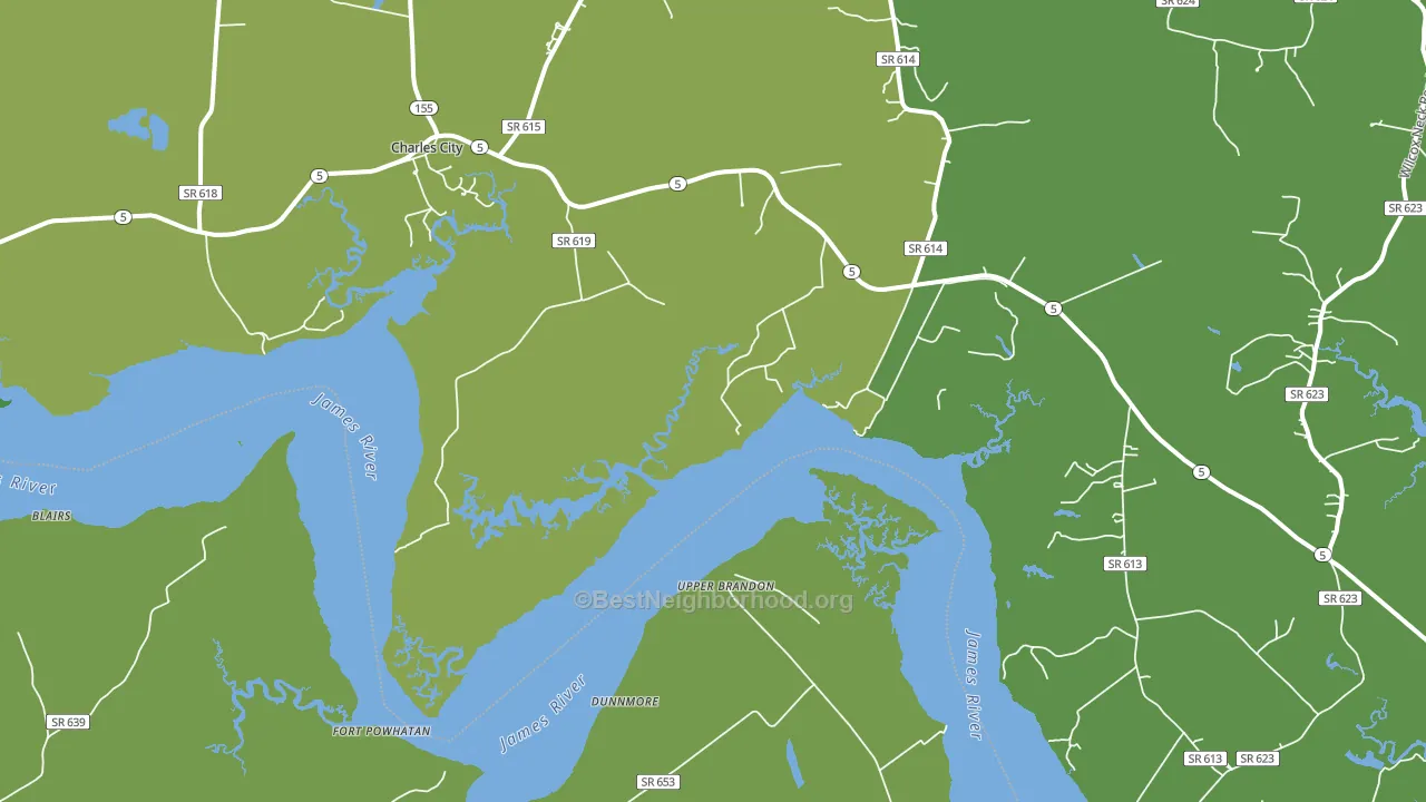 Upper Brandon, VA block-group voter-turnout map