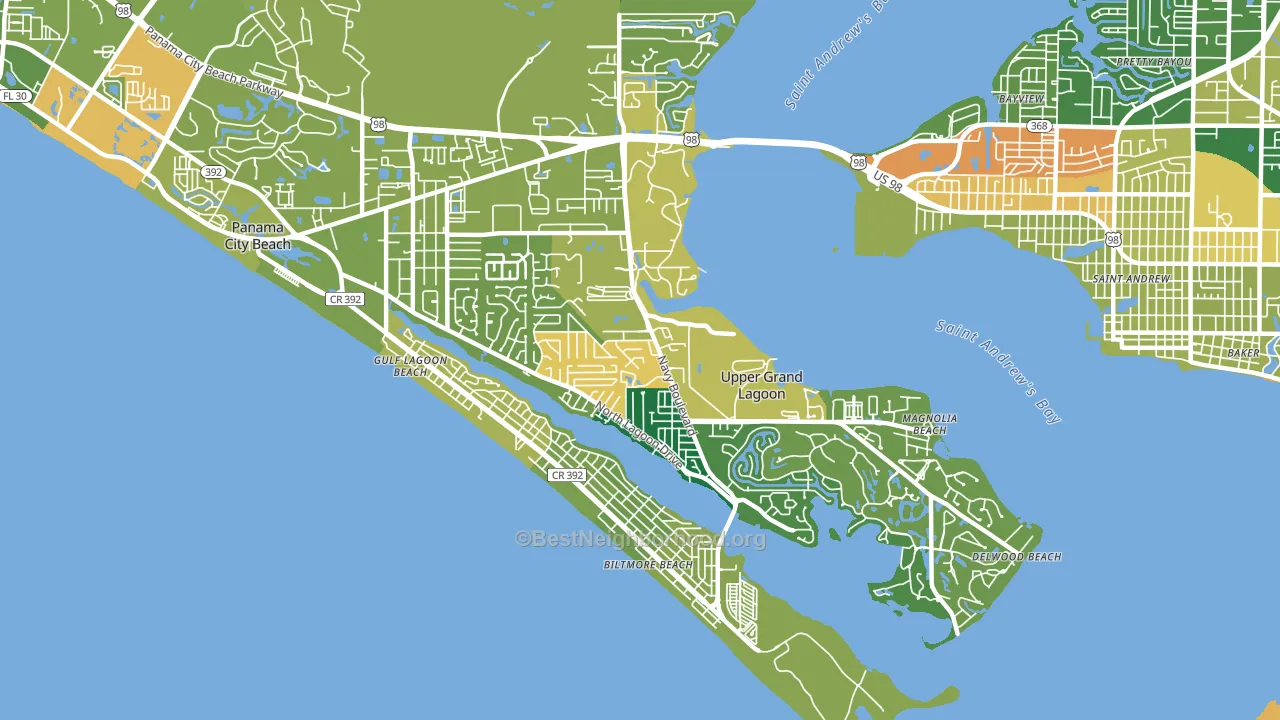 Upper Grand Lagoon, FL block-group voter-turnout map