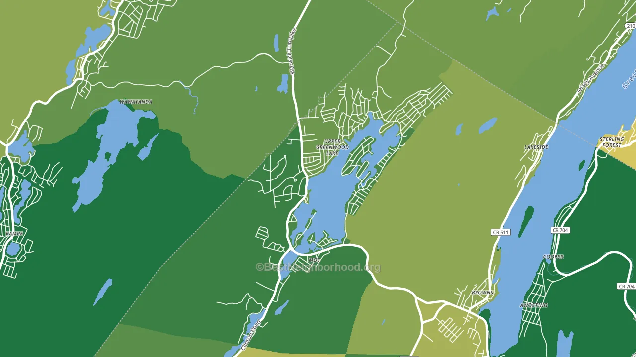 Upper Greenwood Lake, NJ block-group voter-turnout map