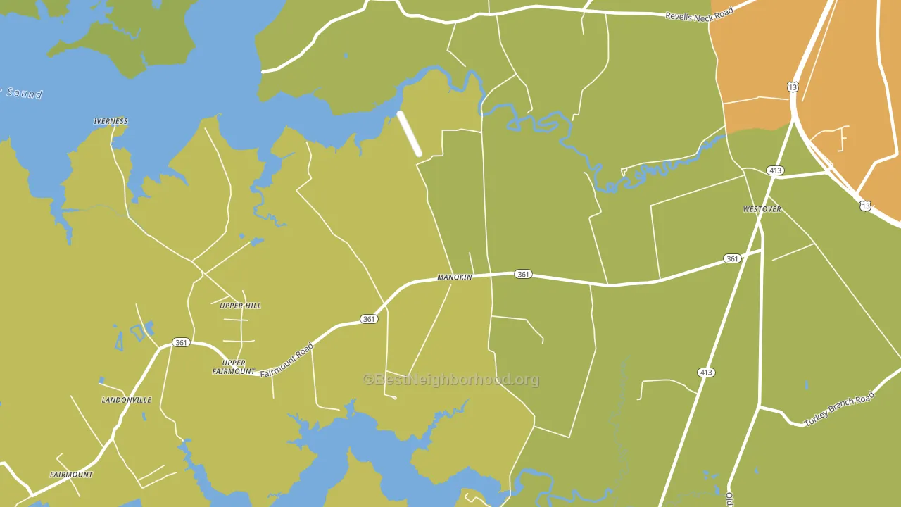 Upper Hill, MD block-group voter-turnout map