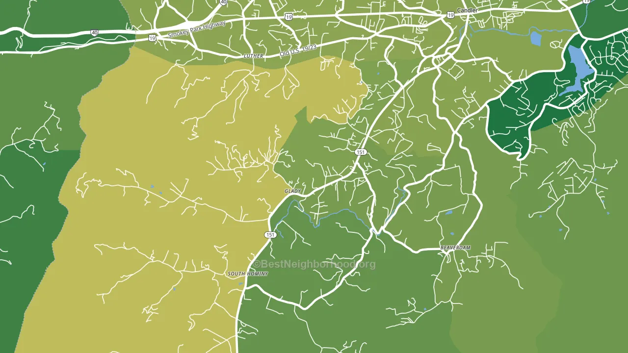 Upper Hominy, NC block-group voter-turnout map