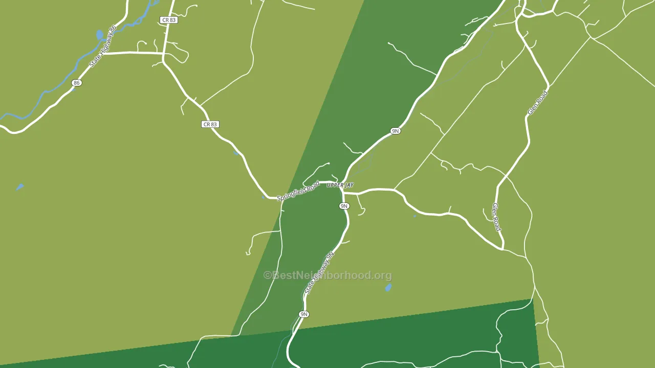 Upper Jay, NY block-group voter-turnout map