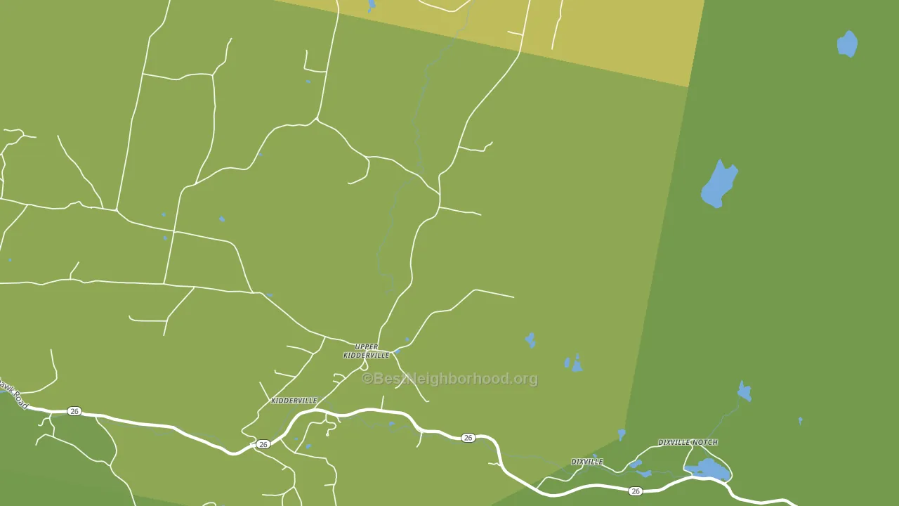 Upper Kidderville, NH block-group voter-turnout map