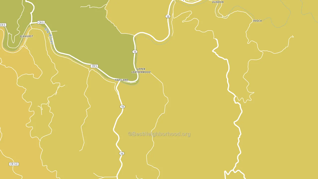 Upper Leatherwood, WV block-group voter-turnout map