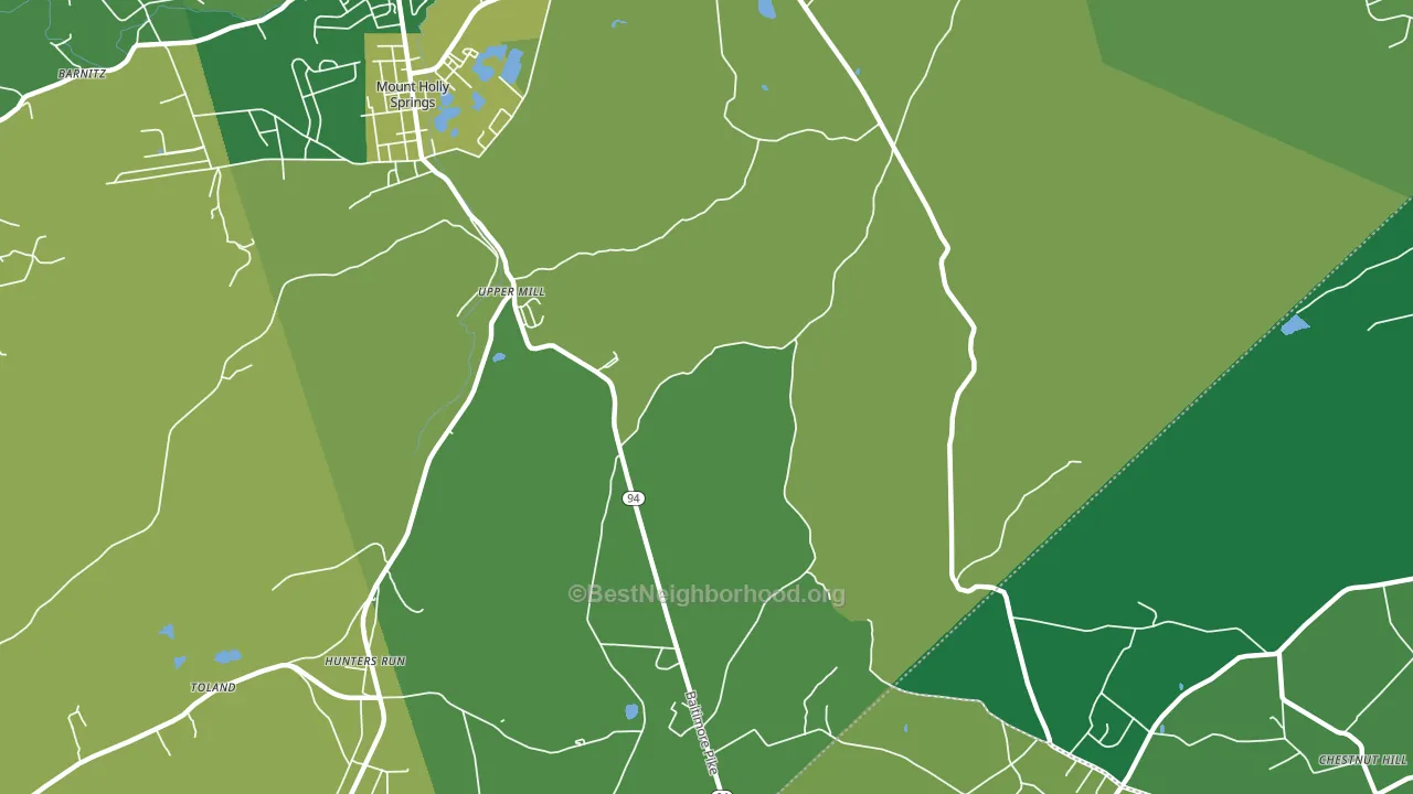 Upper Mill, PA block-group voter-turnout map